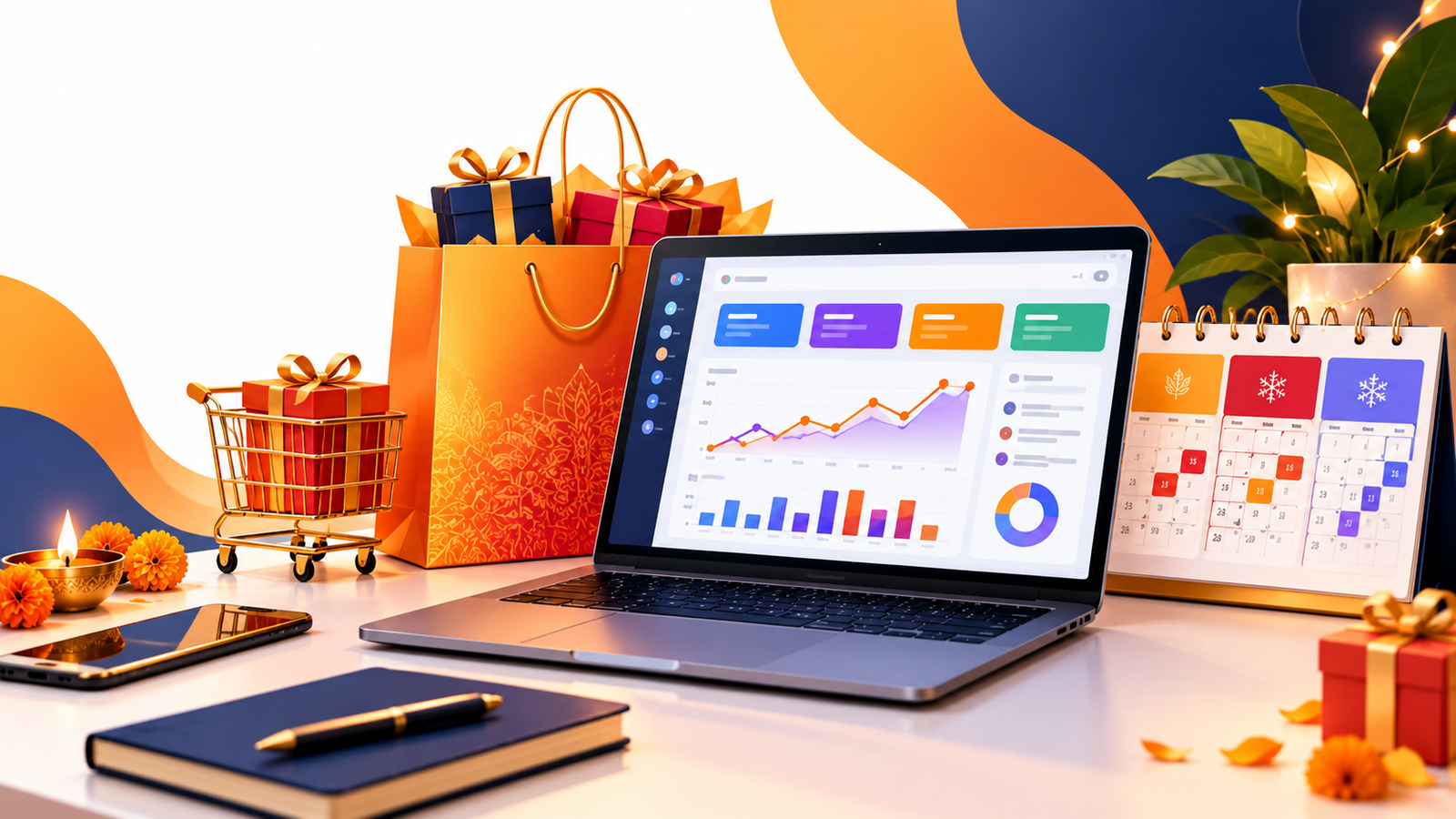 Dashboard showing year-end sale ads performance for an Indian D2C brand.